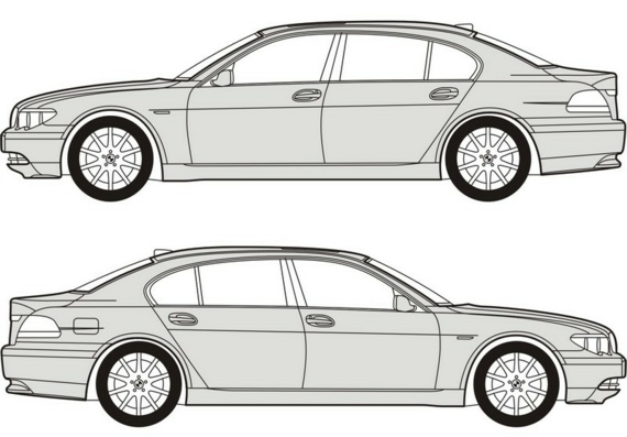 BMW 7 series E66 (БМВ 7 серии Е66) - чертежи (рисунки) автомобиля